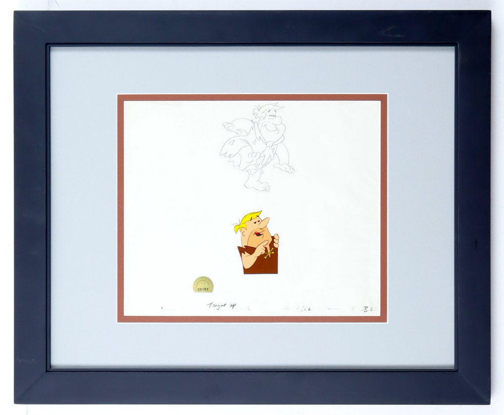 "The Flintstones" Barney Rubble & Fred Flintstone Custom Framed Animation Cel at PristineAuction.com "The Flintstones" Barney Rubble & Fred Flintstone Custom Framed Animation Cel at PristineAuction.com
