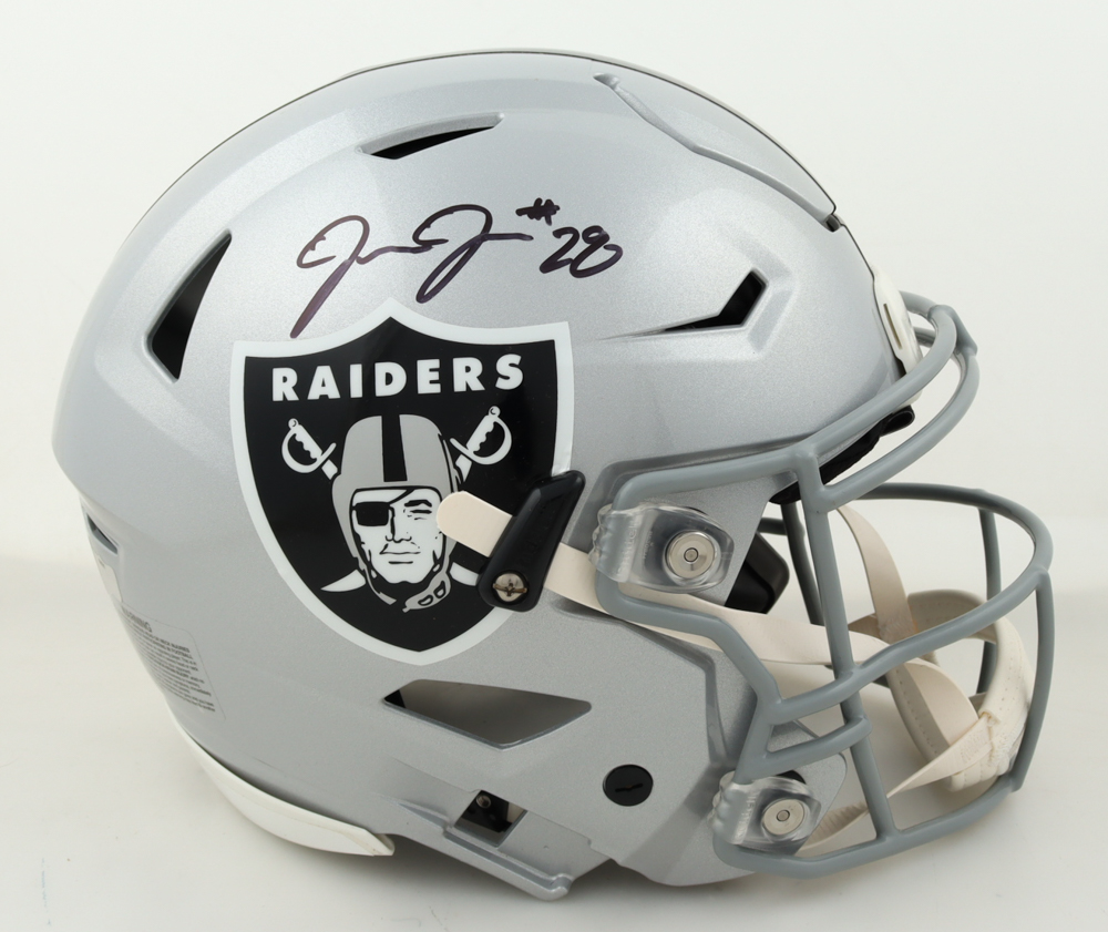 Josh Jacobs Signed Raiders Full-Size Authentic On-Field SpeedFlex Helmet (Radtke & Jacobs) at PristineAuction.com Josh Jacobs Signed Raiders Full-Size Authentic On-Field SpeedFlex Helmet (Radtke & Jacobs) at PristineAuction.com