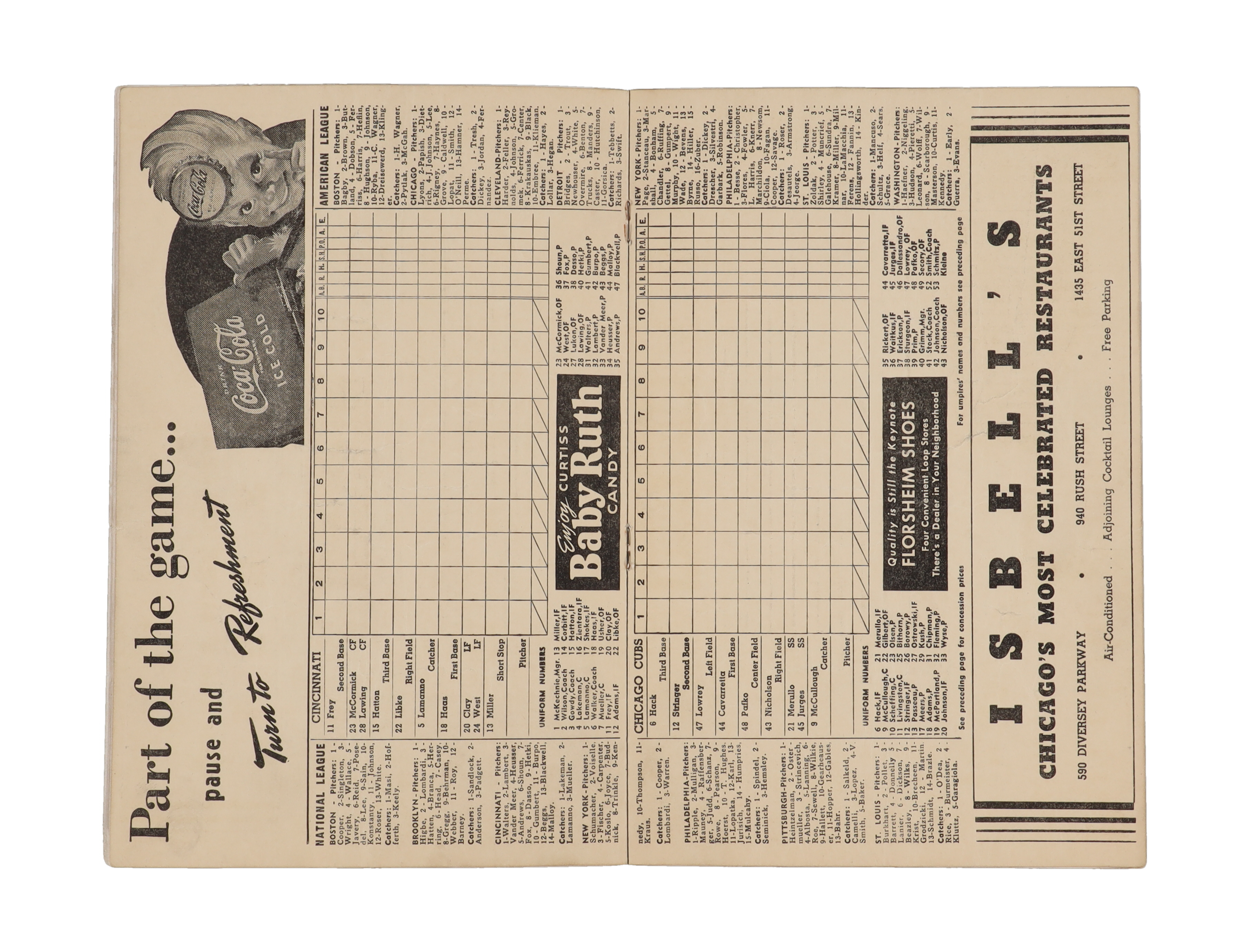 1946 Cubs Wrigley Field On-Site Exclusive Unscored Scorecard at PristineAuction.com 1946 Cubs Wrigley Field On-Site Exclusive Unscored Scorecard at PristineAuction.com