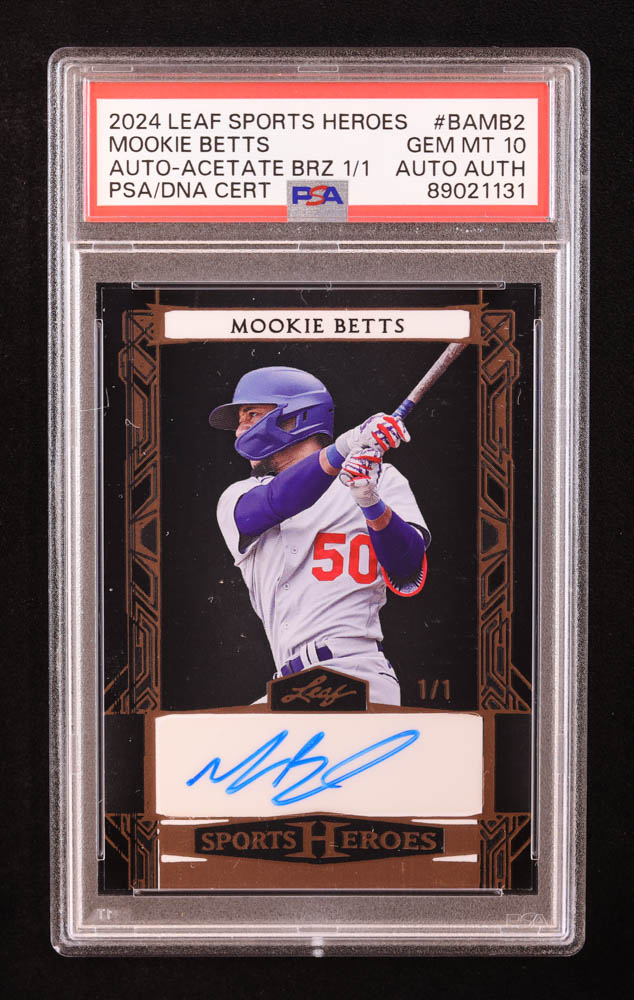 Mookie Betts 2024 Leaf Sports Heroes Acetate Bronze Autographs  