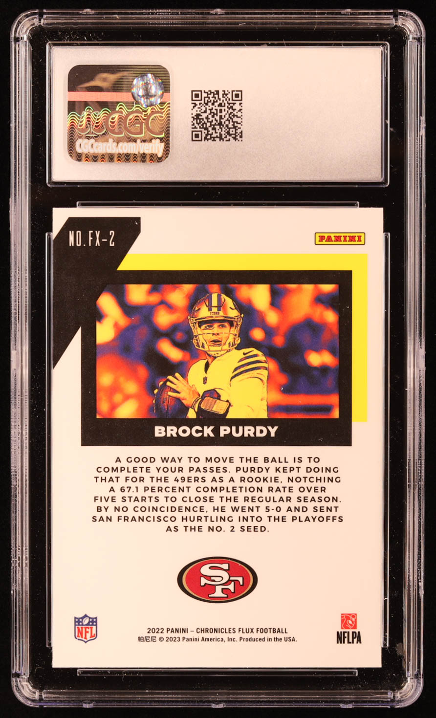 Brock Purdy 2022 Panini Chronicles Flux Rookies #2 RC (CGC 10) at PristineAuction.com Brock Purdy 2022 Panini Chronicles Flux Rookies #2 RC (CGC 10) at PristineAuction.com