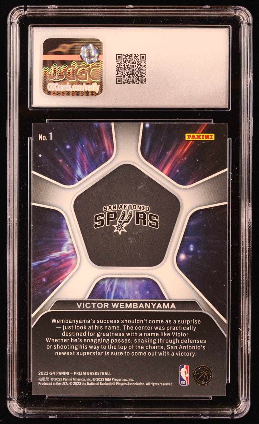 Victor Wembanyama 2023-24 Panini Prizm Deep Space #1 RC (CGC 10) at PristineAuction.com Victor Wembanyama 2023-24 Panini Prizm Deep Space #1 RC (CGC 10) at PristineAuction.com