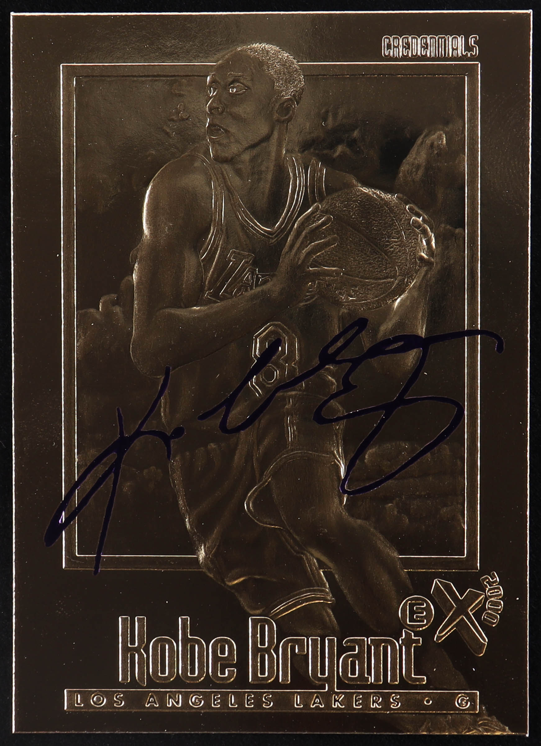 Kobe Bryant 1996-97 Skybox EX-2000 Purple Signature 23Kt Gold RC at PristineAuction.com Kobe Bryant 1996-97 Skybox EX-2000 Purple Signature 23Kt Gold RC at PristineAuction.com