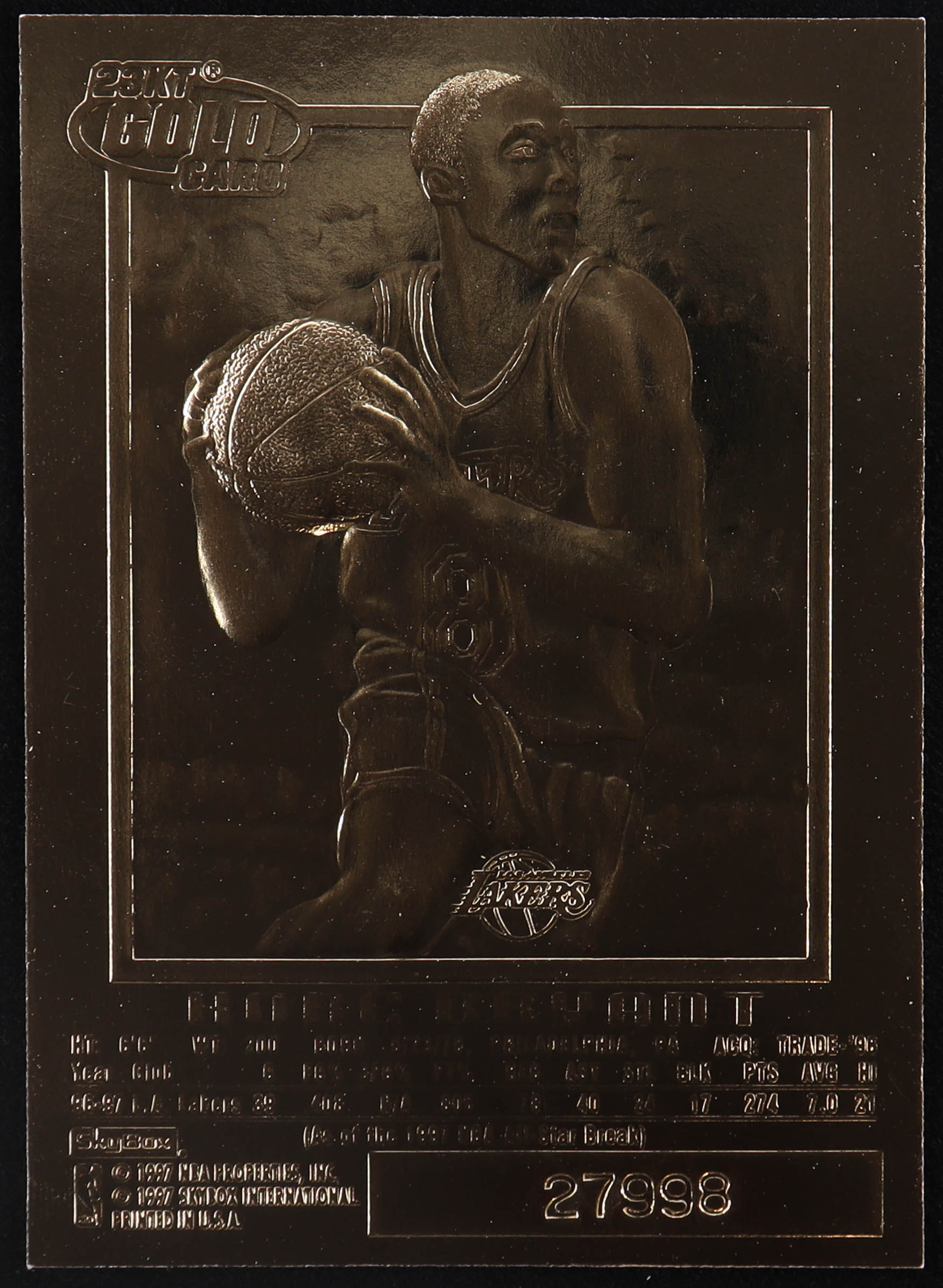 Kobe Bryant 1996-97 Skybox EX-2000 Purple Signature 23Kt Gold RC at PristineAuction.com Kobe Bryant 1996-97 Skybox EX-2000 Purple Signature 23Kt Gold RC at PristineAuction.com