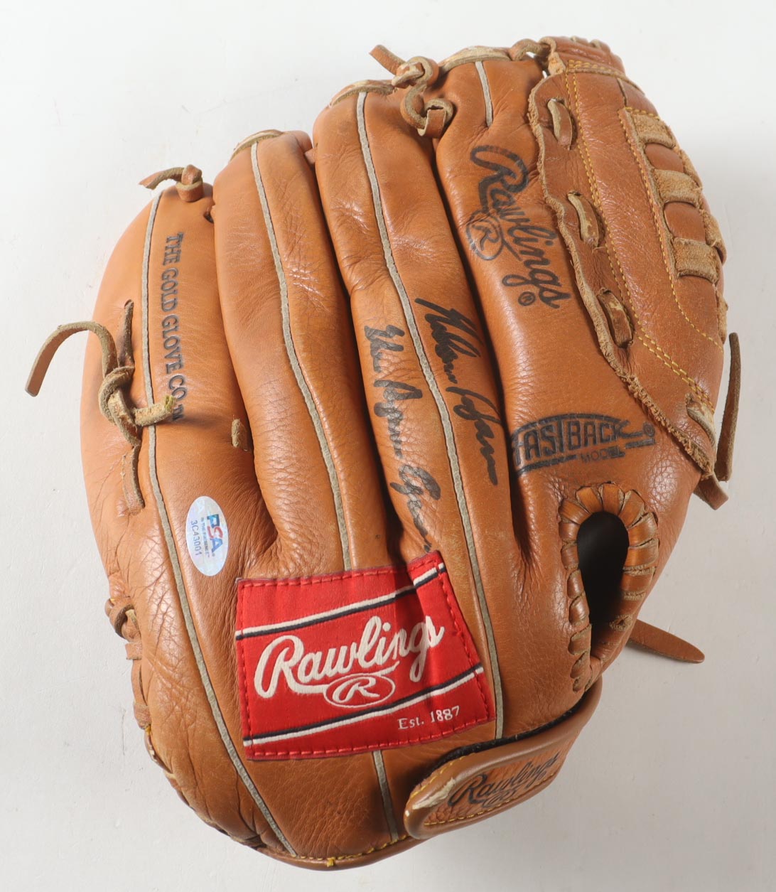 Nolan Ryan Signed Rawlings Baseball Glove Inscribed "The Ryan Express" with Acrylic Photoback Display Case (PSA) at PristineAuction.com Nolan Ryan Signed Rawlings Baseball Glove Inscribed "The Ryan Express" with Acrylic Photoback Display Case (PSA) at PristineAuction.com