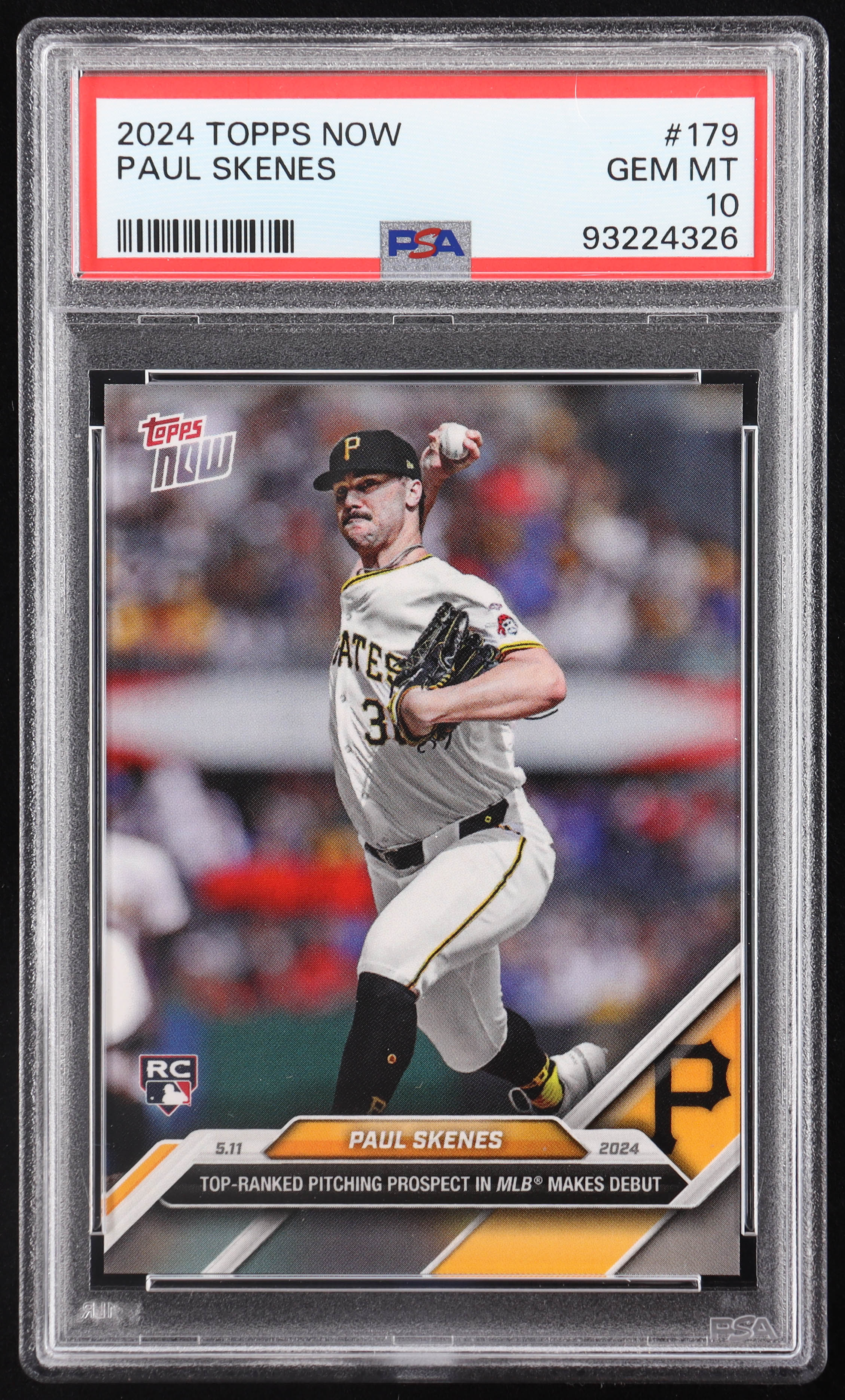 Paul Skenes 2024 Topps Now #179 RC (PSA 10) at PristineAuction.com Paul Skenes 2024 Topps Now #179 RC (PSA 10) at PristineAuction.com