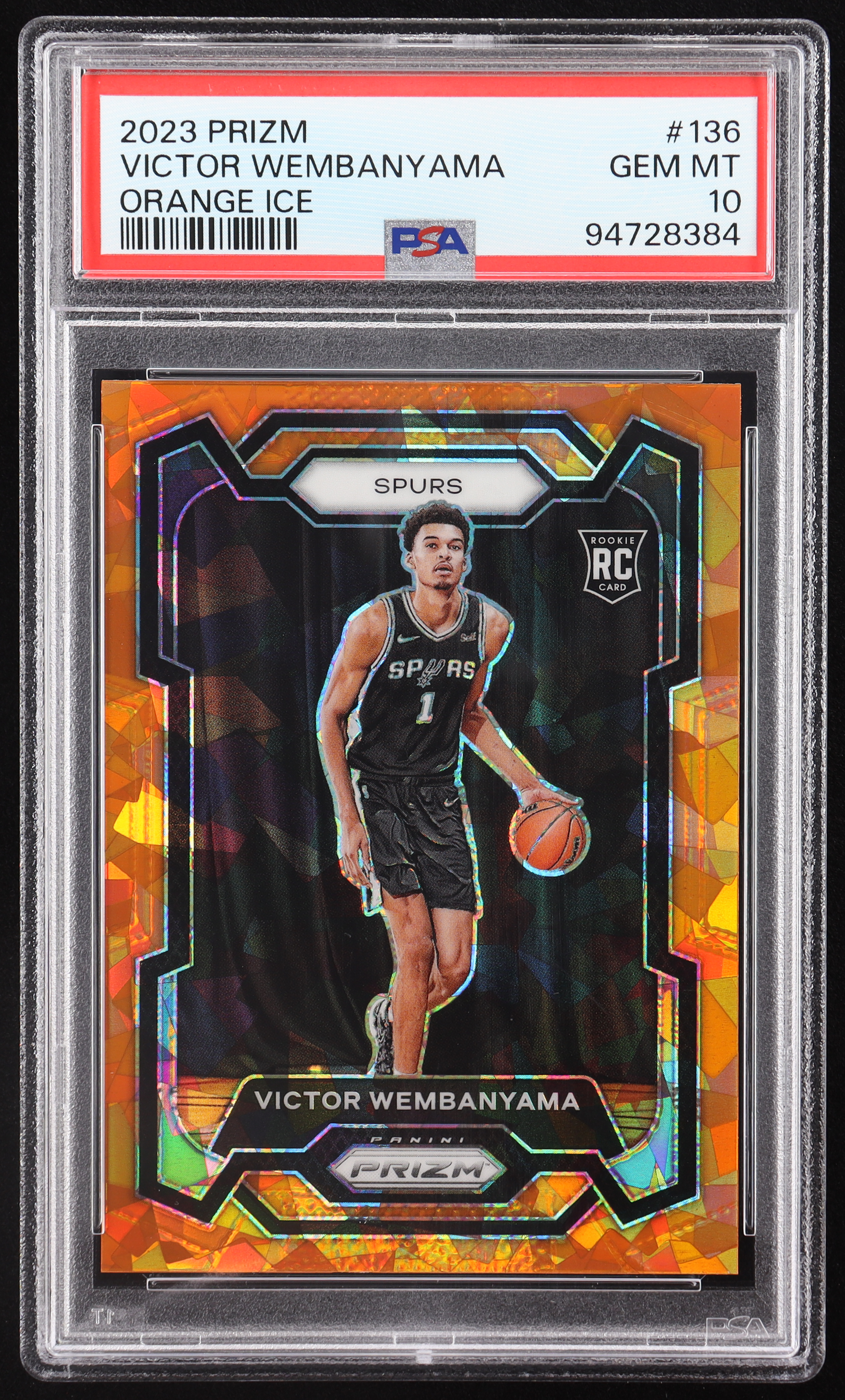 Victor Wembanyama 2023-24 Panini Prizm Orange Ice #136 RC (PSA 10 