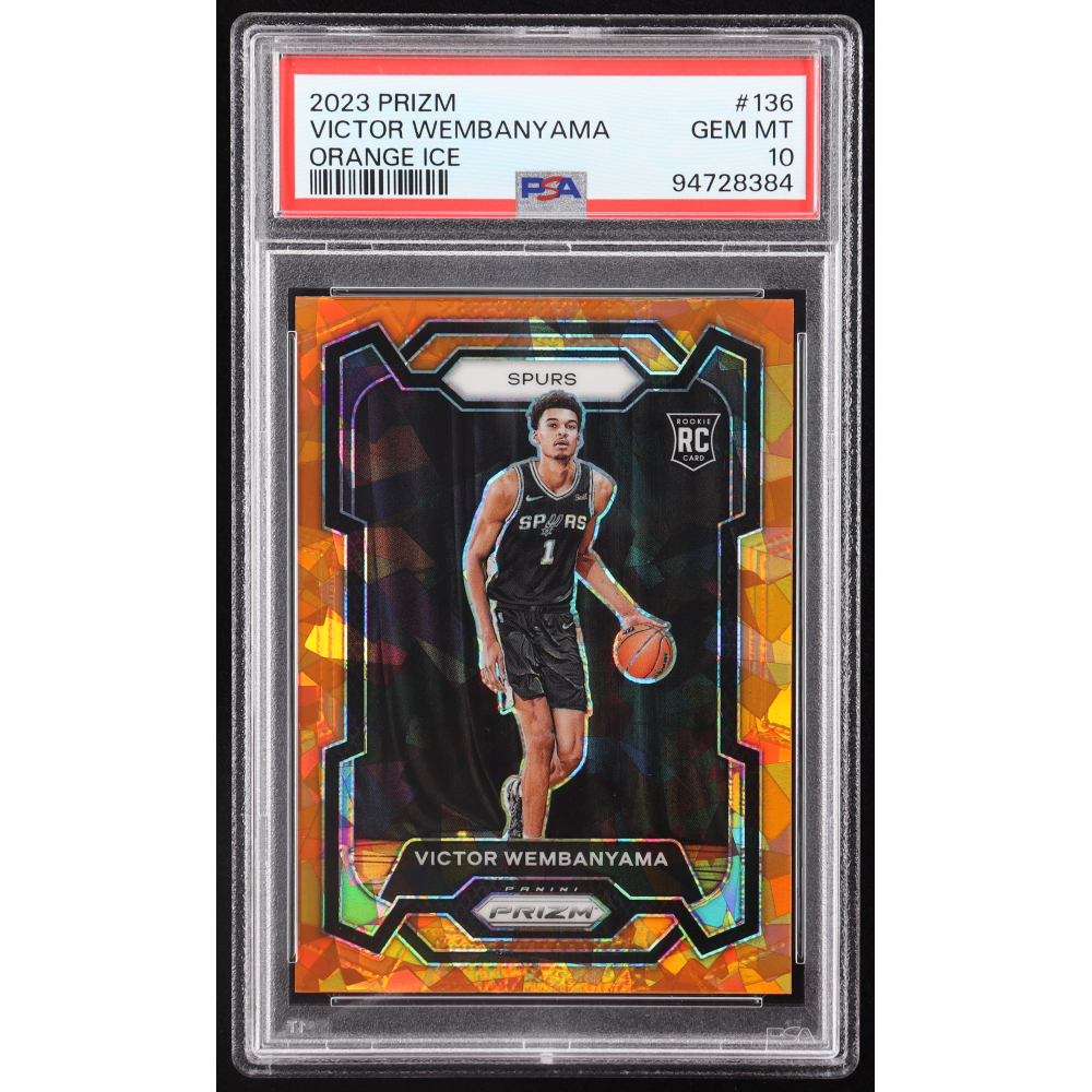 Victor Wembanyama 2023-24 Panini Prizm Orange Ice #136 RC (PSA 10 