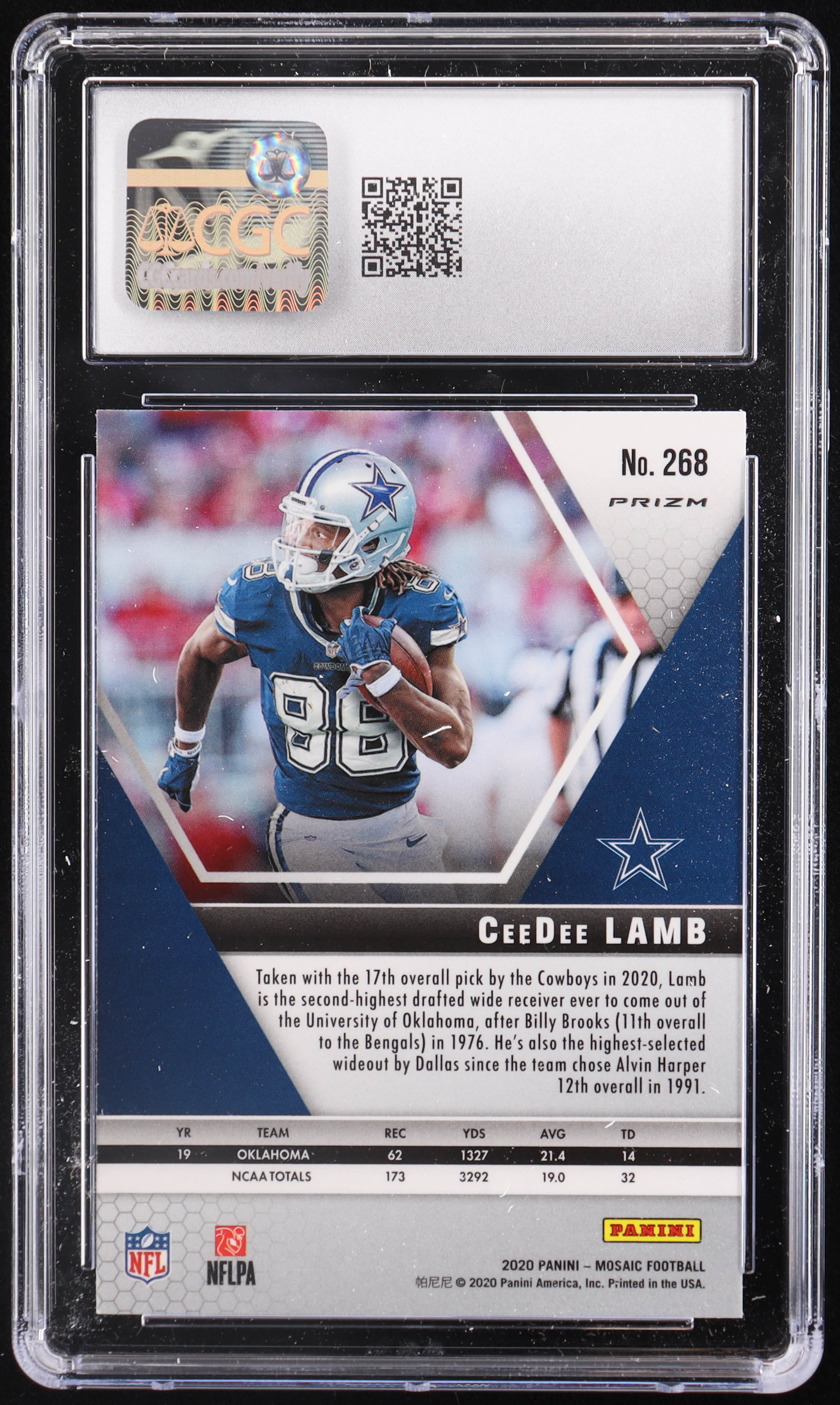 CeeDee Lamb 2020 Panini Mosaic Silver #268 DEB RC (CGC 10) at PristineAuction.com CeeDee Lamb 2020 Panini Mosaic Silver #268 DEB RC (CGC 10) at PristineAuction.com