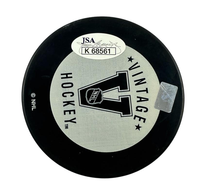 Tony Esposito & Glenn Hall Signed Blackhawks Logo Puck Inscribed "HOF 88" & "HOF 75" (JSA) at PristineAuction.com Tony Esposito & Glenn Hall Signed Blackhawks Logo Puck Inscribed "HOF 88" & "HOF 75" (JSA) at PristineAuction.com