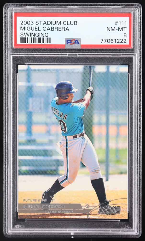 Miguel Cabrera 2003 Stadium Club #111 RC (PSA 8) at PristineAuction.com Miguel Cabrera 2003 Stadium Club #111 RC (PSA 8) at PristineAuction.com