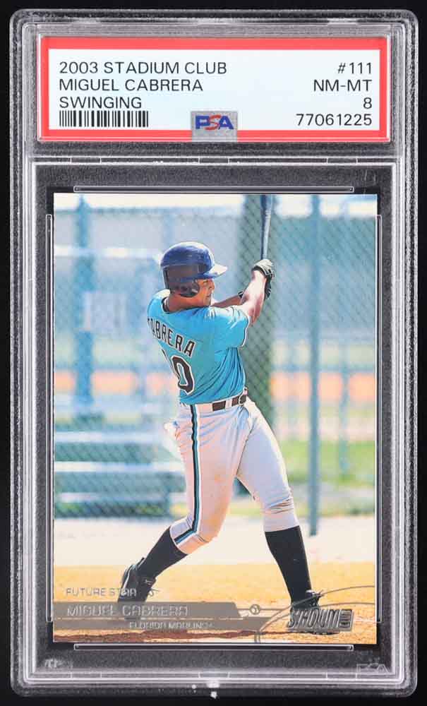 Miguel Cabrera 2003 Stadium Club #111 RC (PSA 8) at PristineAuction.com Miguel Cabrera 2003 Stadium Club #111 RC (PSA 8) at PristineAuction.com