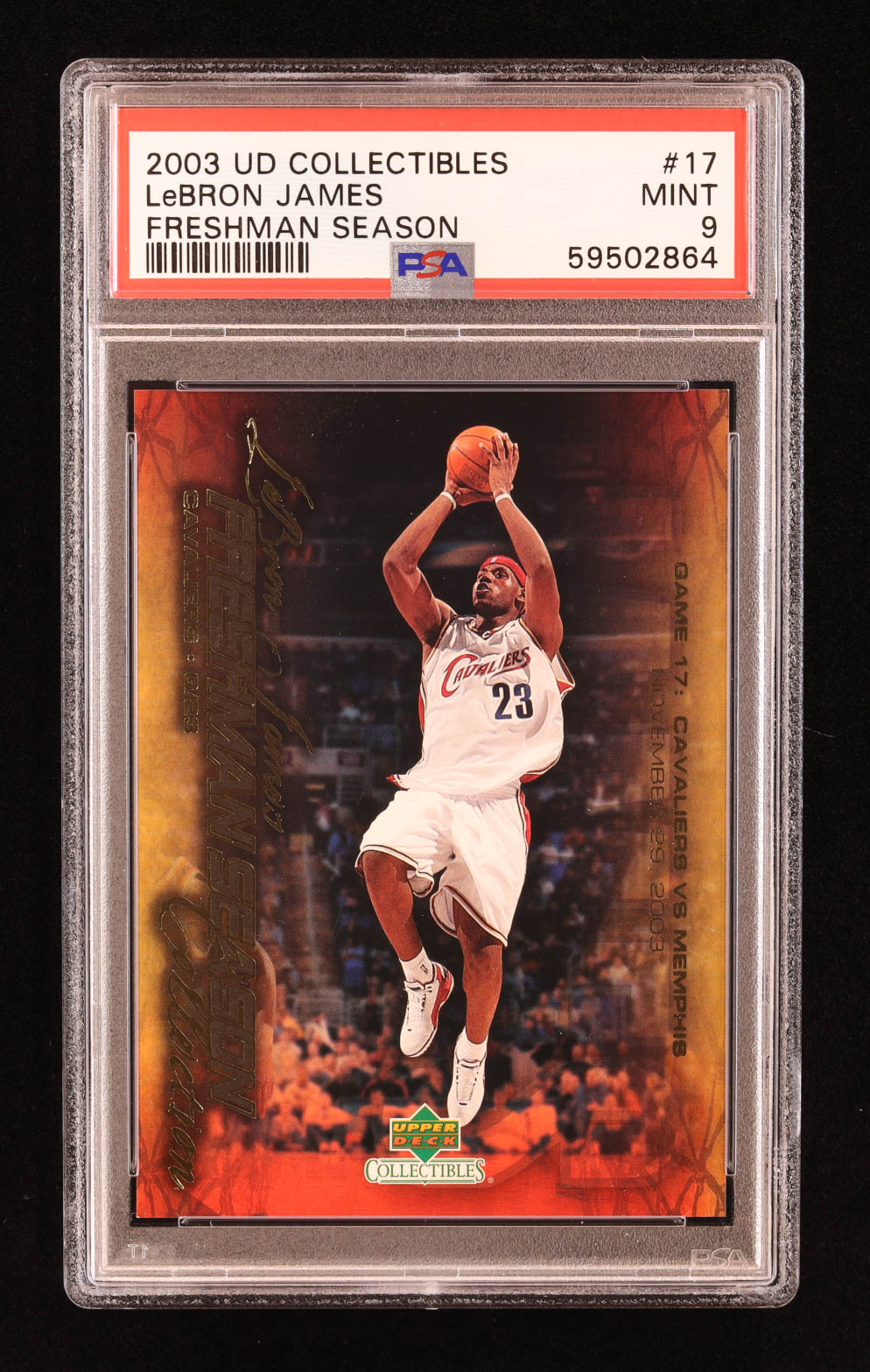 LeBron James 2004 Upper Deck LeBron James Freshman Season #17 (PSA 9) at PristineAuction.com LeBron James 2004 Upper Deck LeBron James Freshman Season #17 (PSA 9) at PristineAuction.com