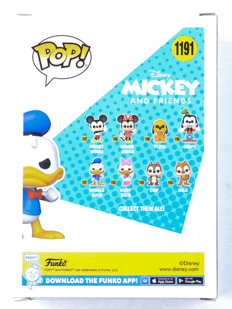 Daniel Ross Signed "Mickey And Friends" #1191 Donald Duck Funko Pop! Vinyl Figure Inscribed "Donald Duck" & "Oh Boy Oh Boy!" (JSA) at PristineAuction.com Daniel Ross Signed "Mickey And Friends" #1191 Donald Duck Funko Pop! Vinyl Figure Inscribed "Donald Duck" & "Oh Boy Oh Boy!" (JSA) at PristineAuction.com