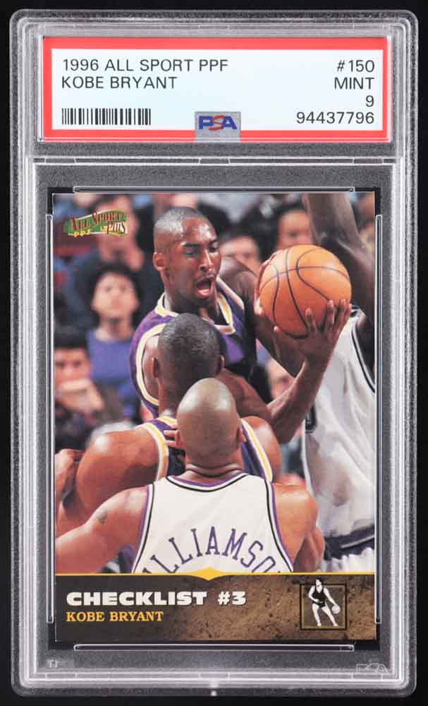 Kobe Bryant 1996 All Sport PPF #150 CL RC (PSA 9) at PristineAuction.com Kobe Bryant 1996 All Sport PPF #150 CL RC (PSA 9) at PristineAuction.com