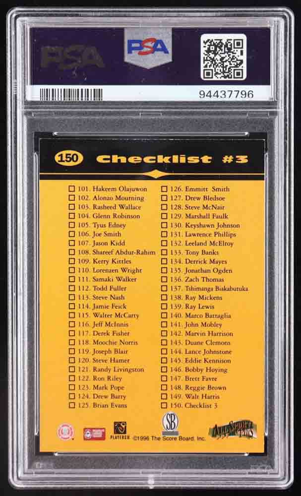 Kobe Bryant 1996 All Sport PPF #150 CL RC (PSA 9) at PristineAuction.com Kobe Bryant 1996 All Sport PPF #150 CL RC (PSA 9) at PristineAuction.com