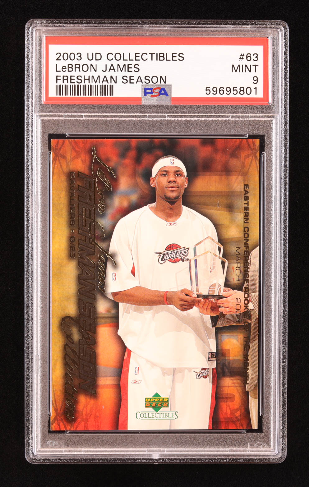 LeBron James 2004 Upper Deck LeBron James Freshman Season #63 (PSA 9) at PristineAuction.com LeBron James 2004 Upper Deck LeBron James Freshman Season #63 (PSA 9) at PristineAuction.com