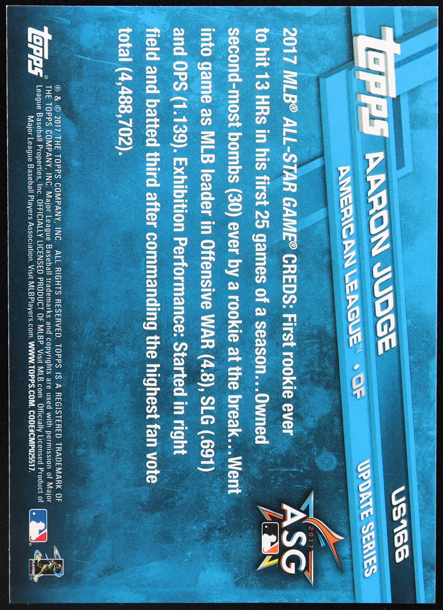 Aaron Judge 2017 Topps Update #US166 RC at PristineAuction.com Aaron Judge 2017 Topps Update #US166 RC at PristineAuction.com