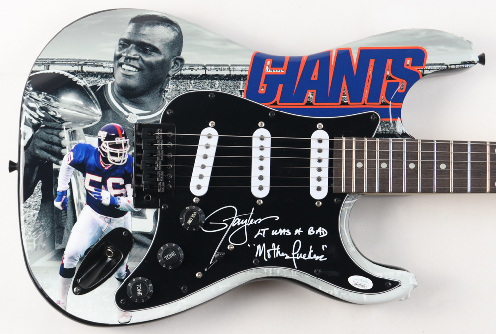 Lawrence Taylor Signed Giants 39" Electric Guitar Inscribed "LT Was A Bad Motherf***ker" (JSA) at PristineAuction.com Lawrence Taylor Signed Giants 39" Electric Guitar Inscribed "LT Was A Bad Motherf***ker" (JSA) at PristineAuction.com