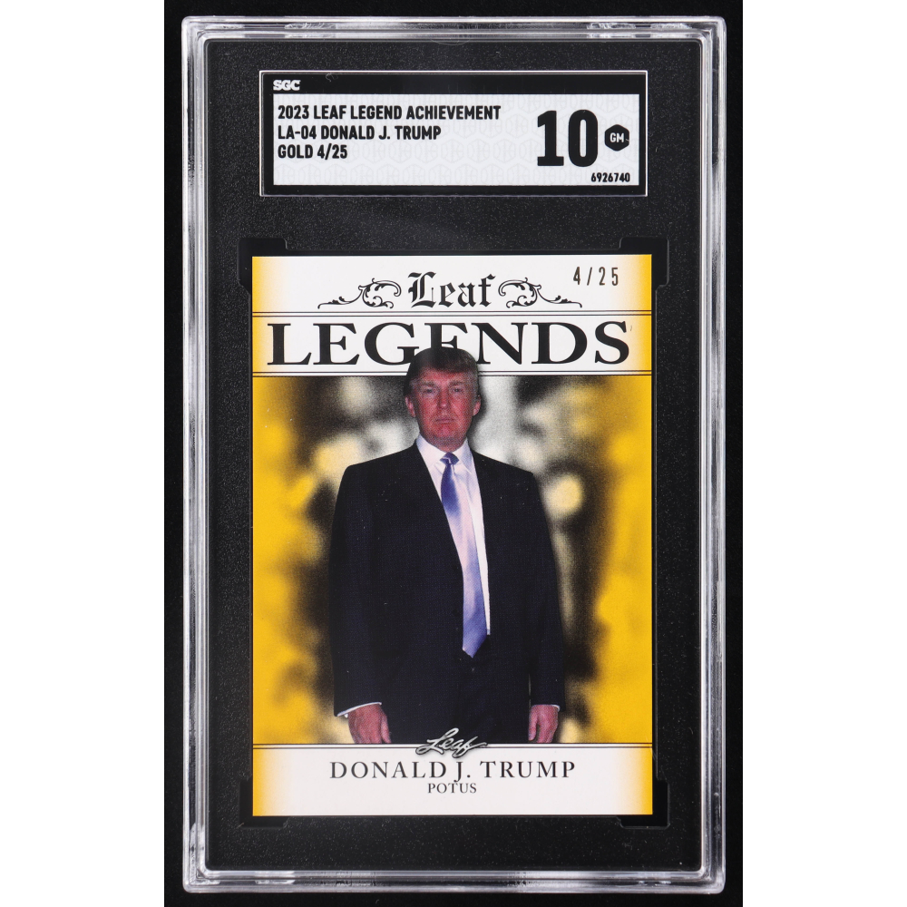 2 DONALD TRUMP 2023 Leaf Prized #05 Exclusive Legends Graded Gem-Mt 10 Lot