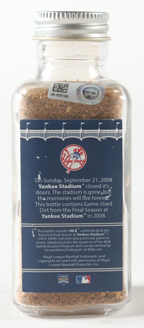 Bottle of Authentic Yankees 2008 Game-Used Stadium Dirt (MLB) at PristineAuction.com Bottle of Authentic Yankees 2008 Game-Used Stadium Dirt (MLB) at PristineAuction.com