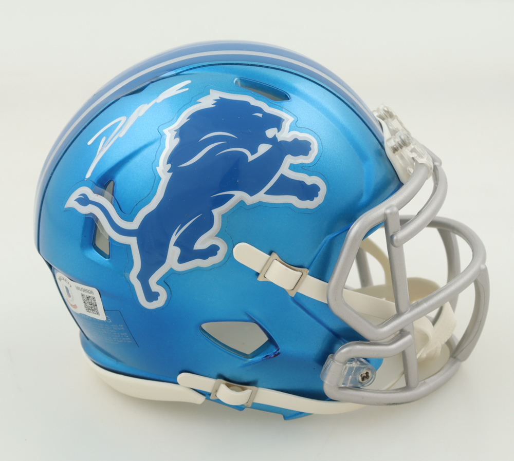 D'Andre Swift Signed Lions Flash Alternate Speed Mini Helmet (Beckett