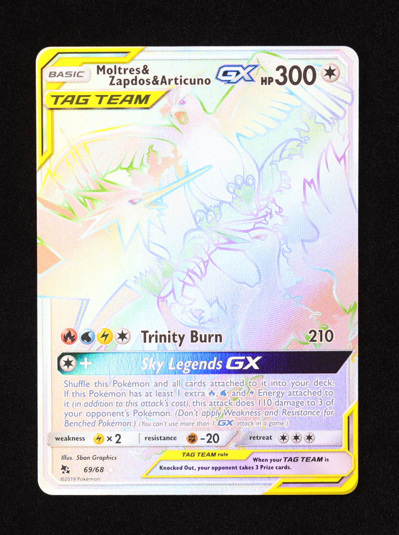 Moltres & Zapdos & Articuno 2019 Pokemon Tag Team GX #69 Holo at PristineAuction.com Moltres & Zapdos & Articuno 2019 Pokemon Tag Team GX #69 Holo at PristineAuction.com