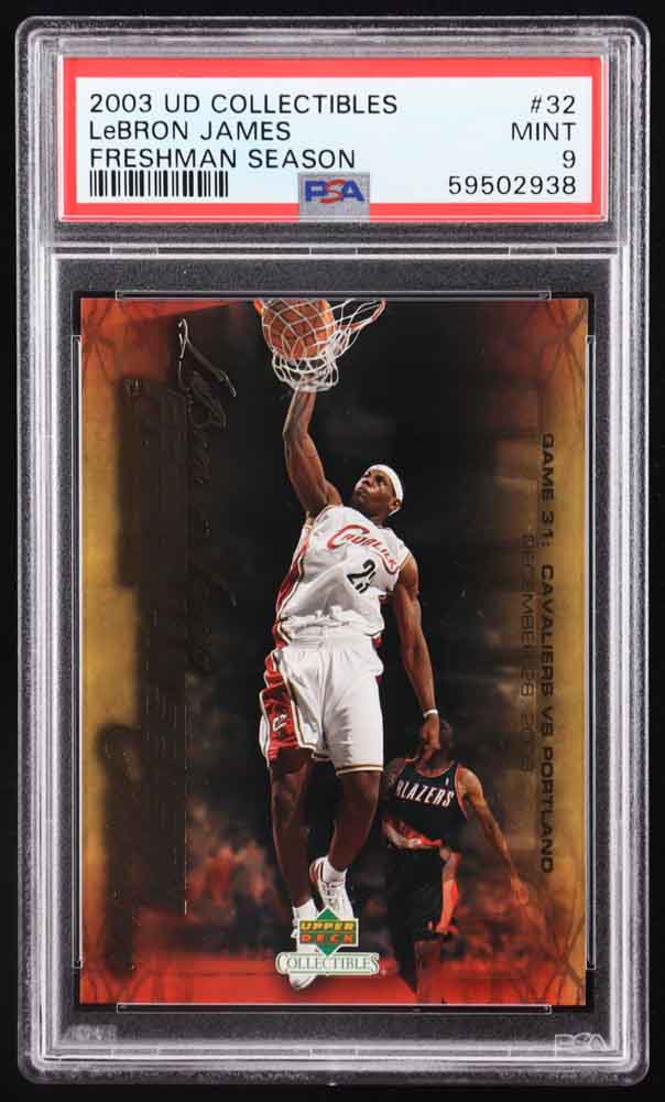 LeBron James 2004 Upper Deck LeBron James Freshman Season #32 (PSA 9) at PristineAuction.com LeBron James 2004 Upper Deck LeBron James Freshman Season #32 (PSA 9) at PristineAuction.com