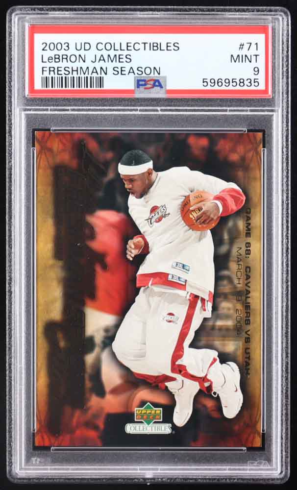 LeBron James 2004 Upper Deck LeBron James Freshman Season #71 (PSA 9) at PristineAuction.com LeBron James 2004 Upper Deck LeBron James Freshman Season #71 (PSA 9) at PristineAuction.com