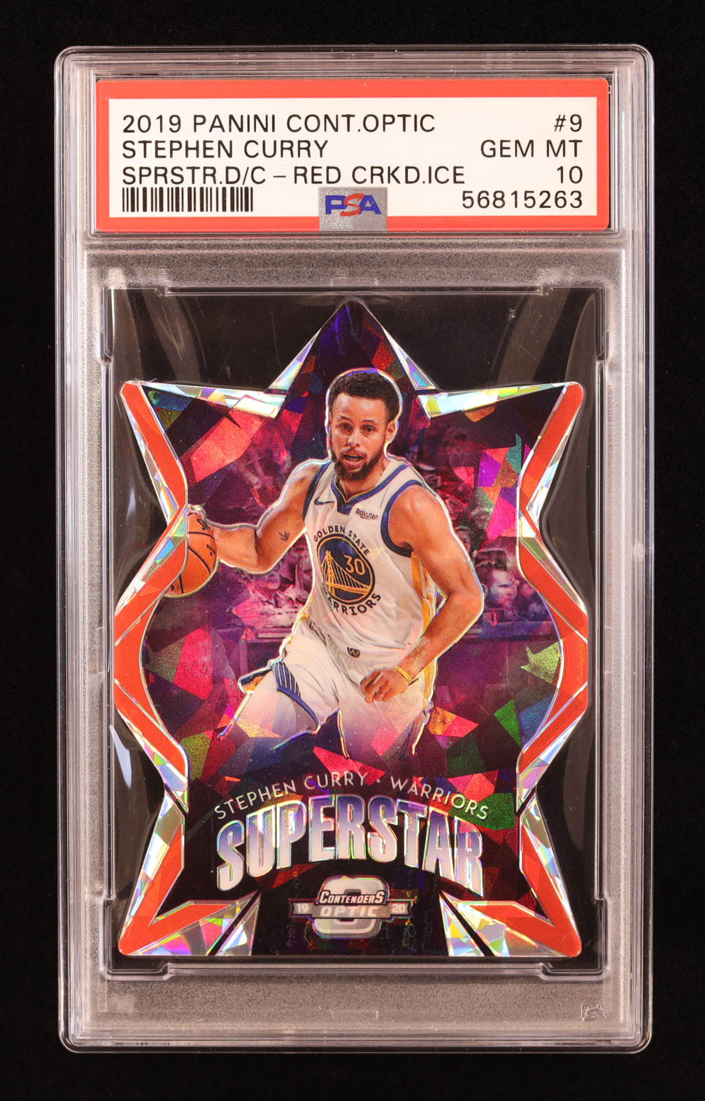 Stephen Curry 2019-20 Panini Contenders Optic Superstars Red Cracked Ice #5 (PSA 10) at PristineAuction.com Stephen Curry 2019-20 Panini Contenders Optic Superstars Red Cracked Ice #5 (PSA 10) at PristineAuction.com