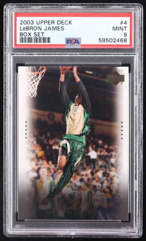 LeBron James 2003 Upper Deck LeBron James Box Set #4 RC / Center of Attention (PSA 9) at PristineAuction.com LeBron James 2003 Upper Deck LeBron James Box Set #4 RC / Center of Attention (PSA 9) at PristineAuction.com