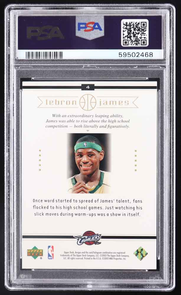 LeBron James 2003 Upper Deck LeBron James Box Set #4 RC / Center of Attention (PSA 9) at PristineAuction.com LeBron James 2003 Upper Deck LeBron James Box Set #4 RC / Center of Attention (PSA 9) at PristineAuction.com
