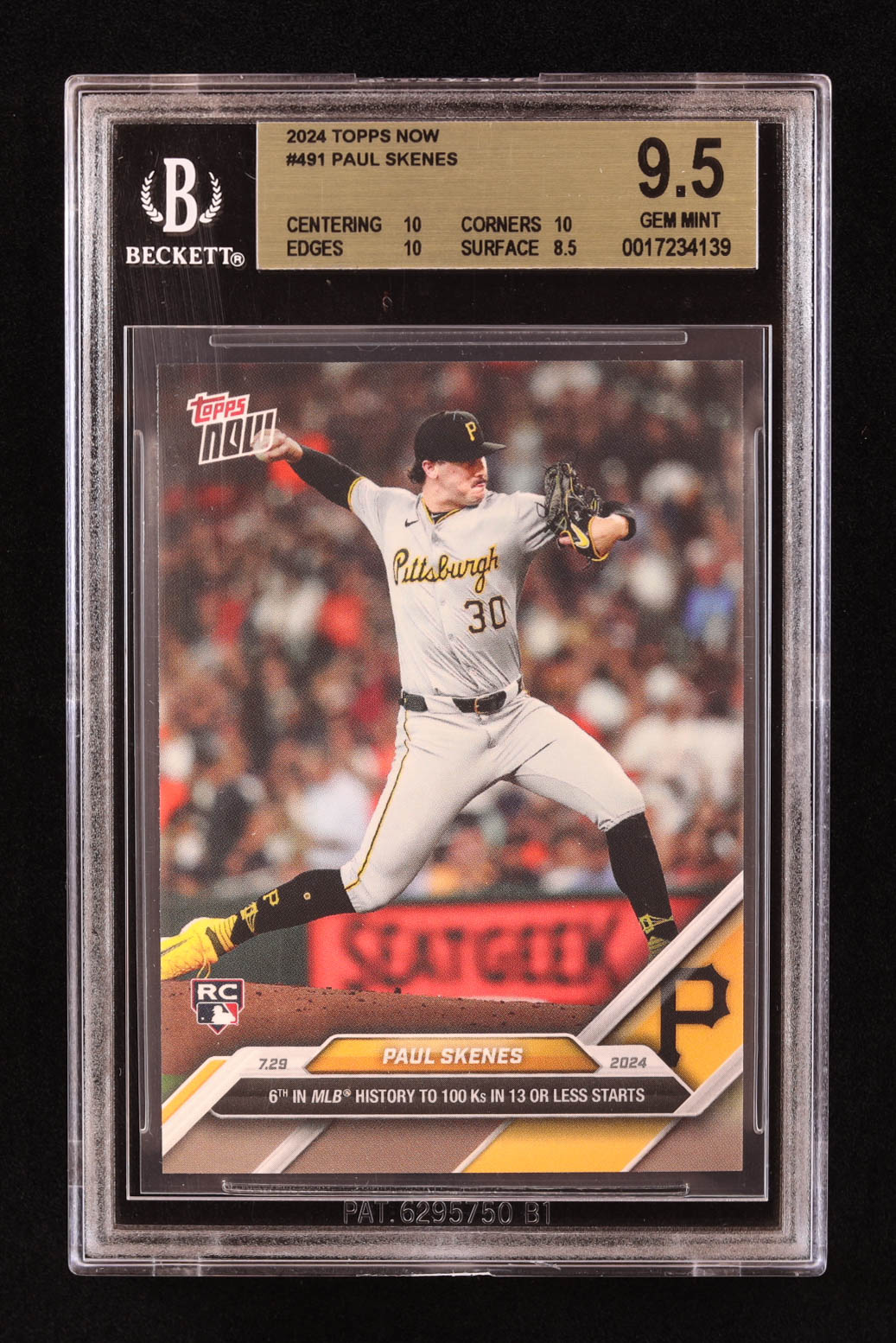 Paul Skenes 2024 Topps Now #491 RC (BGS 9.5) at PristineAuction.com Paul Skenes 2024 Topps Now #491 RC (BGS 9.5) at PristineAuction.com