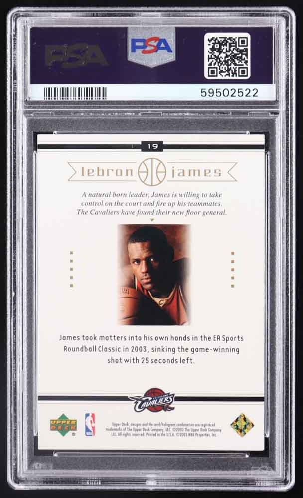 LeBron James 2003 Upper Deck LeBron James Box Set #19 RC / Time To Take Control (PSA 9) at PristineAuction.com LeBron James 2003 Upper Deck LeBron James Box Set #19 RC / Time To Take Control (PSA 9) at PristineAuction.com