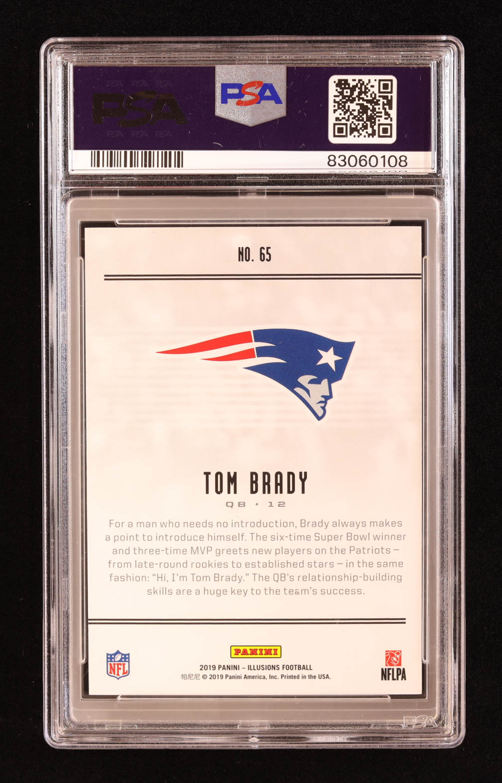 Tom Brady 2019 Panini Illusions Gold #65 #022/399 (PSA 10) at PristineAuction.com Tom Brady 2019 Panini Illusions Gold #65 #022/399 (PSA 10) at PristineAuction.com