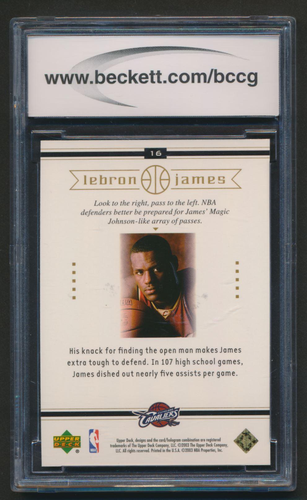 LeBron James 2003 Upper Deck LeBron James Box Set #16 (BCCG 10) at PristineAuction.com LeBron James 2003 Upper Deck LeBron James Box Set #16 (BCCG 10) at PristineAuction.com