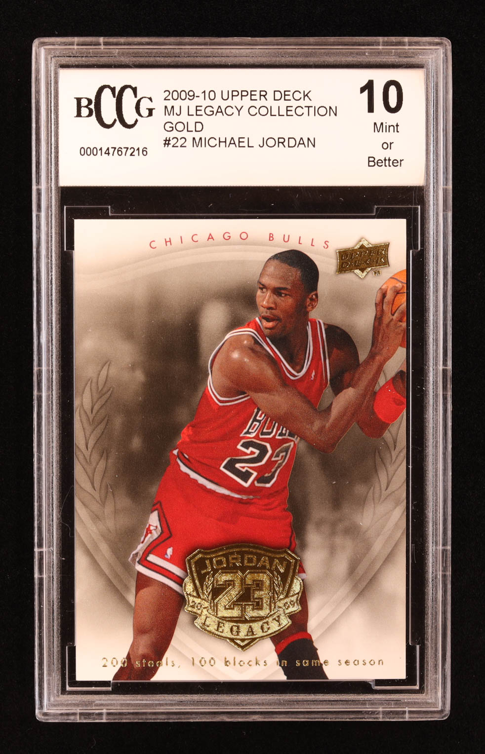 Michael Jordan 2009-10 Upper Deck Michael Jordan Legacy Collection Gold #22 (BCCG 10) at PristineAuction.com Michael Jordan 2009-10 Upper Deck Michael Jordan Legacy Collection Gold #22 (BCCG 10) at PristineAuction.com