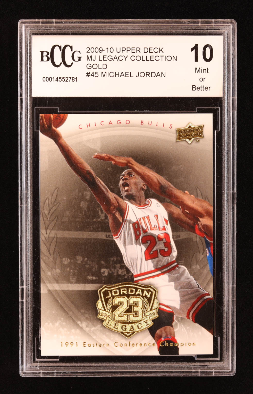 Michael Jordan 2009-10 Upper Deck Michael Jordan Legacy Collection Gold #45 (BCCG 10) at PristineAuction.com Michael Jordan 2009-10 Upper Deck Michael Jordan Legacy Collection Gold #45 (BCCG 10) at PristineAuction.com
