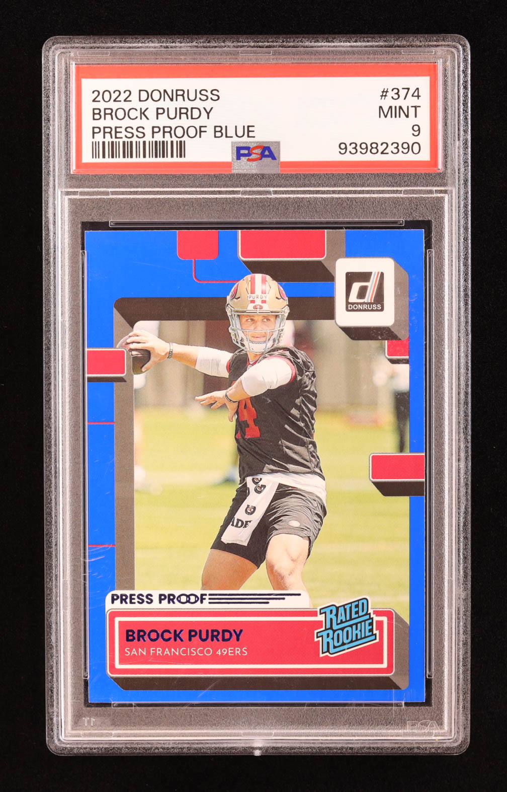 Brock Purdy 2022 Donruss Press Proof Blue #374 RR RC (PSA 9) at PristineAuction.com Brock Purdy 2022 Donruss Press Proof Blue #374 RR RC (PSA 9) at PristineAuction.com