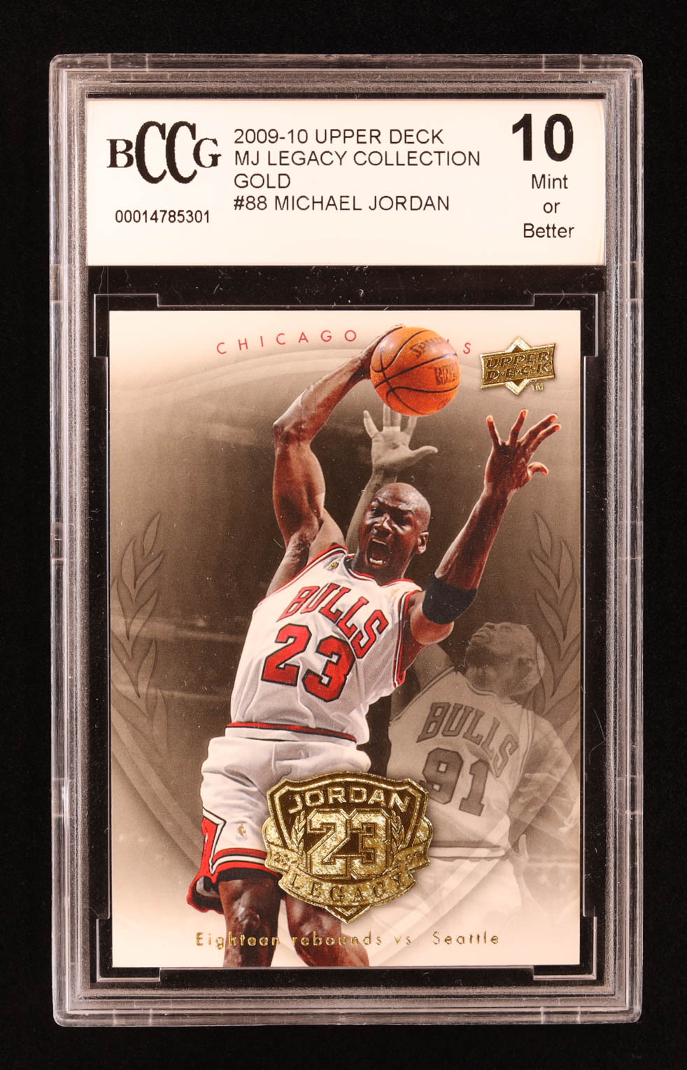 Michael Jordan 2009-10 Upper Deck Michael Jordan Legacy Collection Gold #88 (BCCG 10) at PristineAuction.com Michael Jordan 2009-10 Upper Deck Michael Jordan Legacy Collection Gold #88 (BCCG 10) at PristineAuction.com
