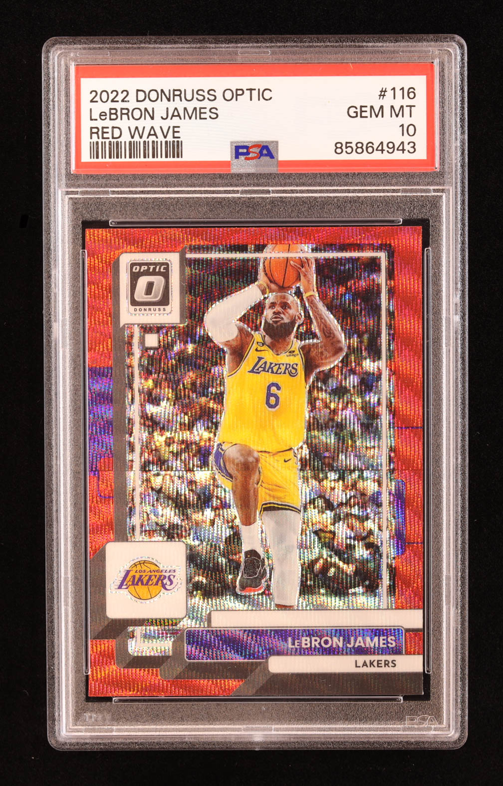 LeBron James 2022-23 Donruss Optic Red Wave #1160 (PSA 10) at PristineAuction.com LeBron James 2022-23 Donruss Optic Red Wave #1160 (PSA 10) at PristineAuction.com