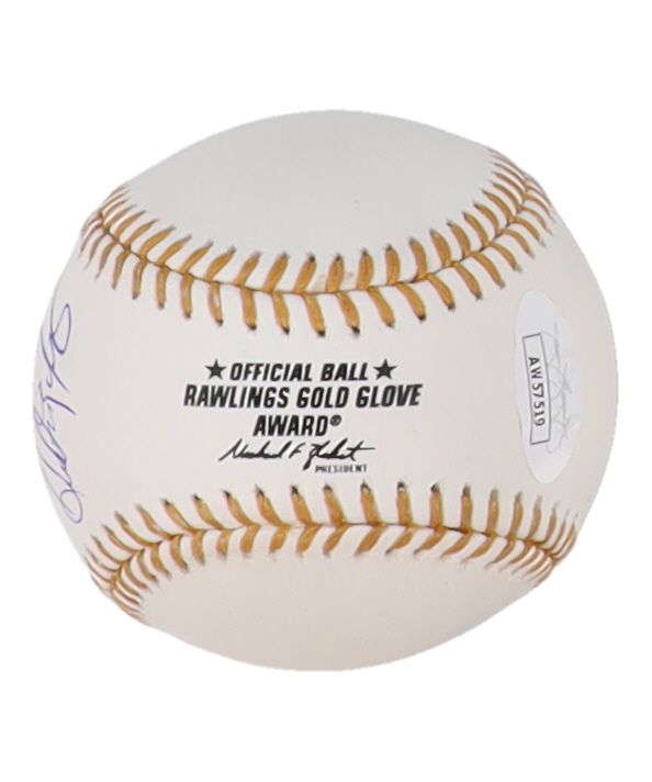 Andres Galarraga Signed Gold Glove Award Logo Baseball (JSA) at PristineAuction.com Andres Galarraga Signed Gold Glove Award Logo Baseball (JSA) at PristineAuction.com