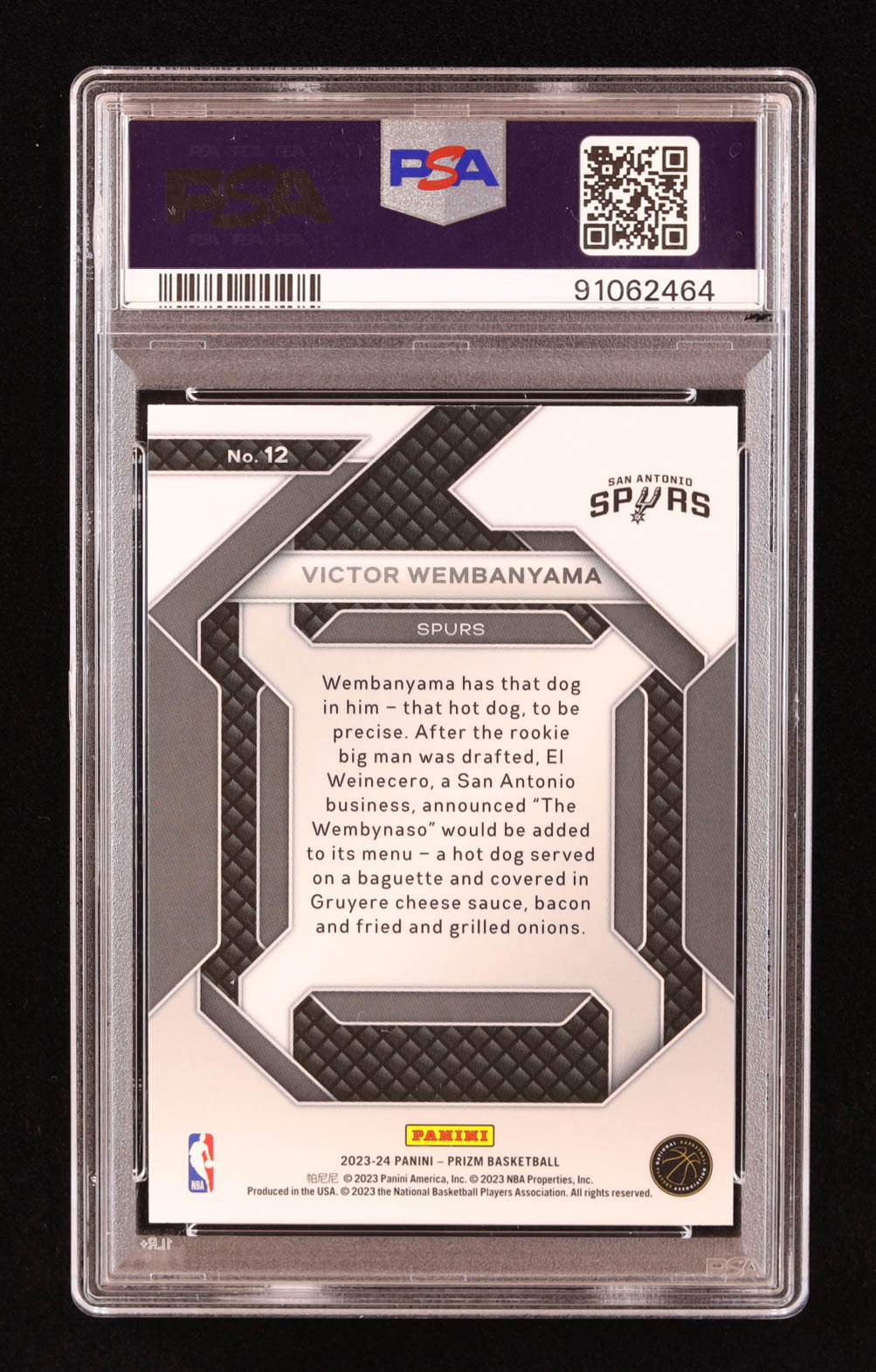 Victor Wembanyama 2023-24 Panini Prizm Emergent #12 RC (PSA 10) at PristineAuction.com Victor Wembanyama 2023-24 Panini Prizm Emergent #12 RC (PSA 10) at PristineAuction.com