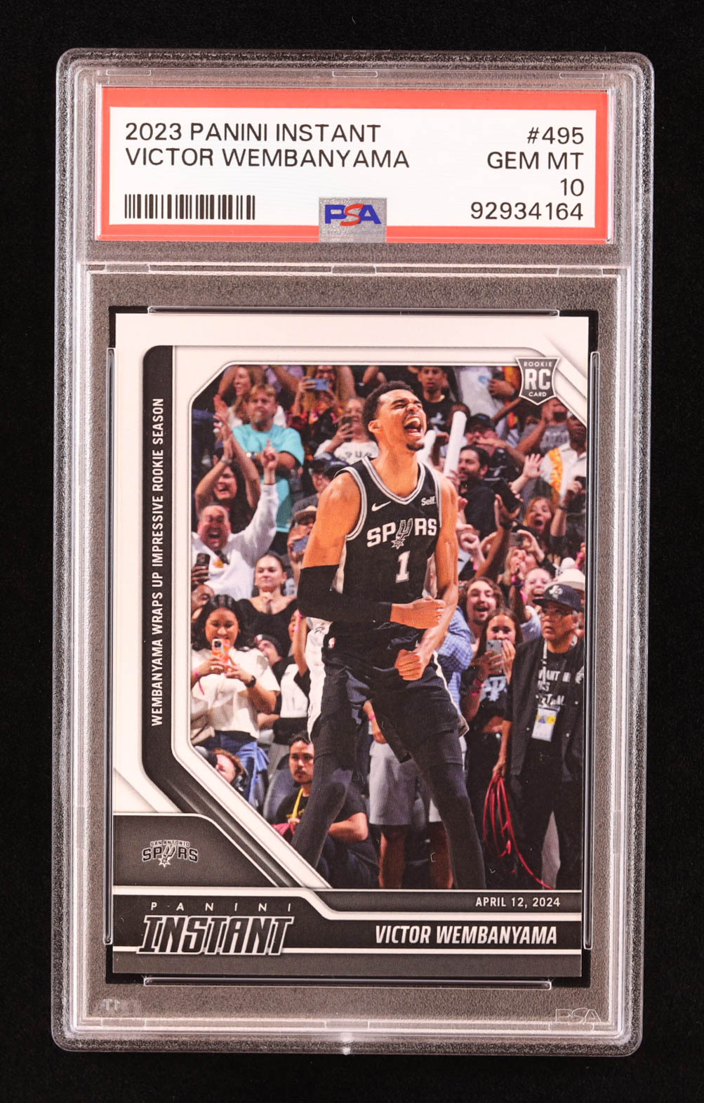 Victor Wembanyama 2023-24 Panini Instant #495 RC (PSA 10) at PristineAuction.com Victor Wembanyama 2023-24 Panini Instant #495 RC (PSA 10) at PristineAuction.com