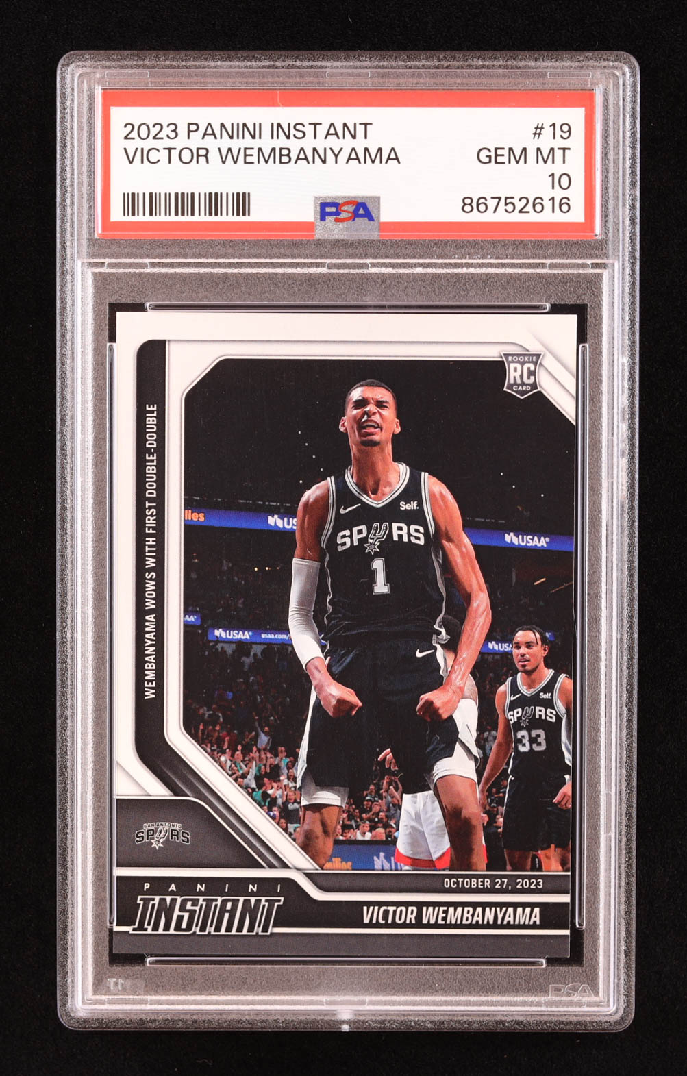 Victor Wembanyama 2023-24 Panini Instant #19 RC (PSA 10) at PristineAuction.com Victor Wembanyama 2023-24 Panini Instant #19 RC (PSA 10) at PristineAuction.com