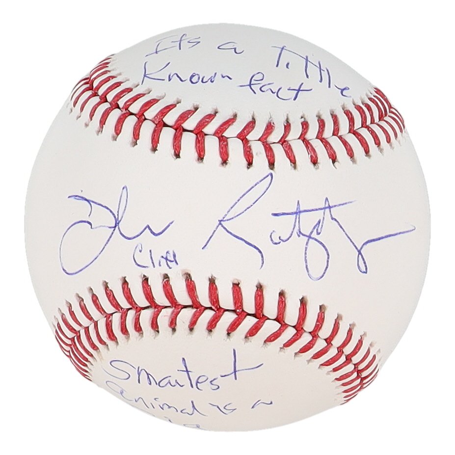 John Ratzenberger Signed OML Baseball Inscribed "It's a Little Known Fact," "Smartest Animal is a Pig" & "Cliff" (JSA) at PristineAuction.com John Ratzenberger Signed OML Baseball Inscribed "It's a Little Known Fact," "Smartest Animal is a Pig" & "Cliff" (JSA) at PristineAuction.com