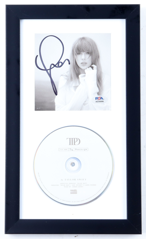 Taylor Swift Signed Custom Framed "The Tortured Poets Department" CD Album Cover Display (PSA) at PristineAuction.com Taylor Swift Signed Custom Framed "The Tortured Poets Department" CD Album Cover Display (PSA) at PristineAuction.com