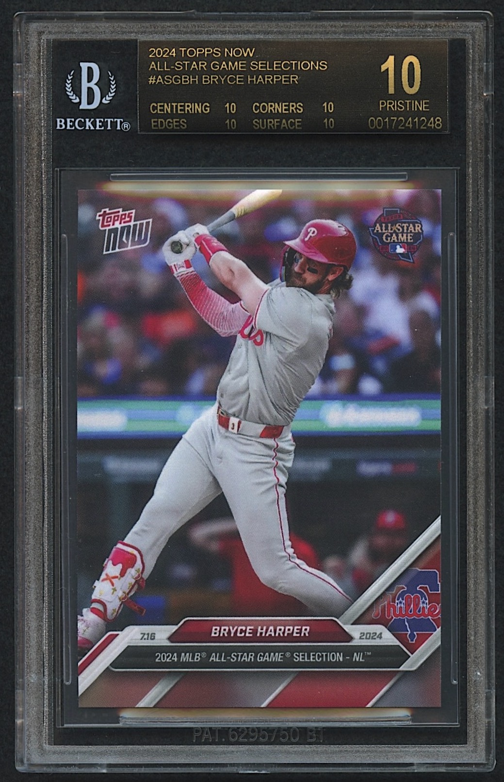 Bryce Harper 2024 Topps Now All-Star Game #ASGBH (BGS Black Label 10) at PristineAuction.com Bryce Harper 2024 Topps Now All-Star Game #ASGBH (BGS Black Label 10) at PristineAuction.com