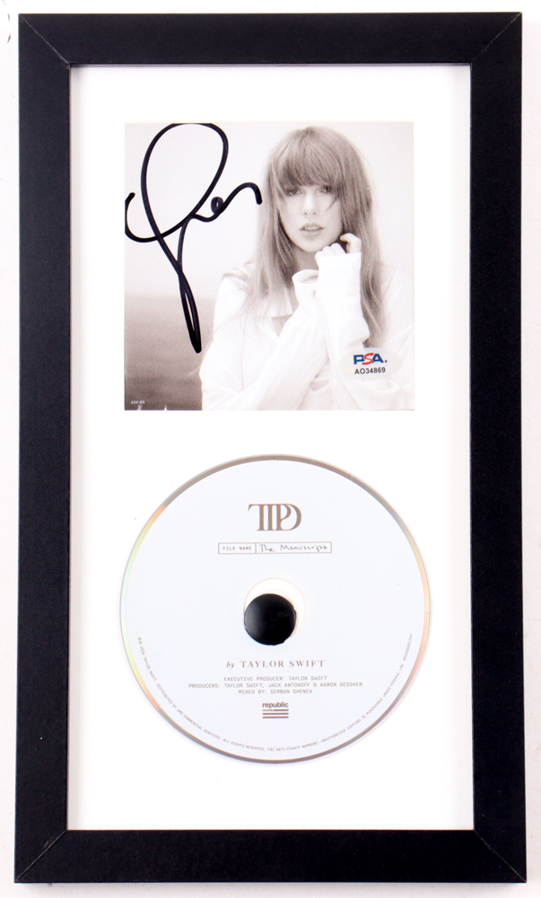 Taylor Swift Signed Custom Framed "The Tortured Poets Department" CD Album Cover Display (PSA) at PristineAuction.com Taylor Swift Signed Custom Framed "The Tortured Poets Department" CD Album Cover Display (PSA) at PristineAuction.com