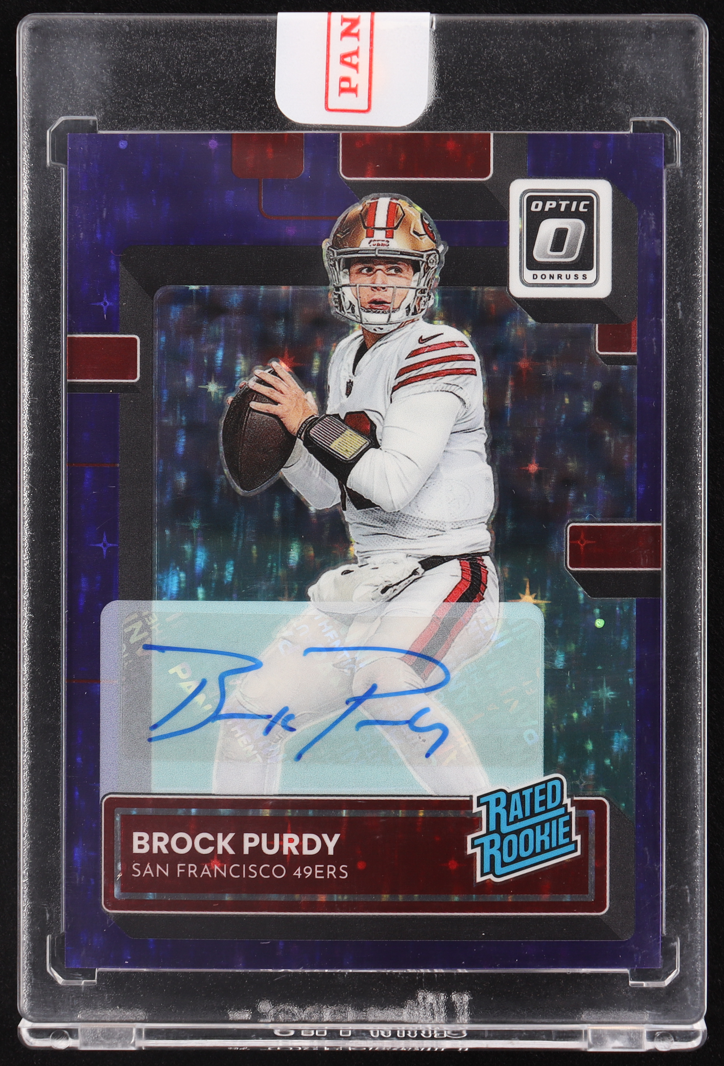 Brock Purdy 2022 Donruss Optic Autograph Purple Stars RR #277 RC #6/10 at PristineAuction.com Brock Purdy 2022 Donruss Optic Autograph Purple Stars RR #277 RC #6/10 at PristineAuction.com